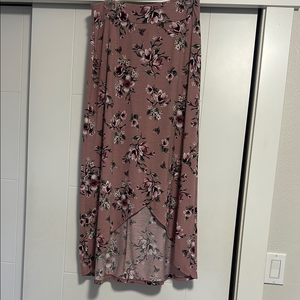 Joe B Pink Midi Wrap Skirt High-Low Casual